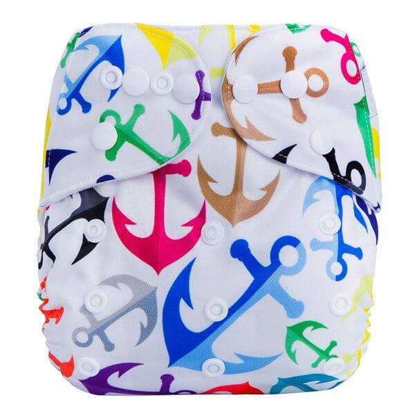 Colourful Anchors Cloth Nappy Front