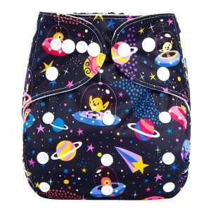 Space Aliens Cloth Nappy Front