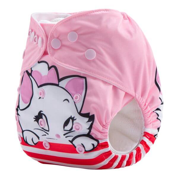 Shy Playful Cat Cloth Diaper