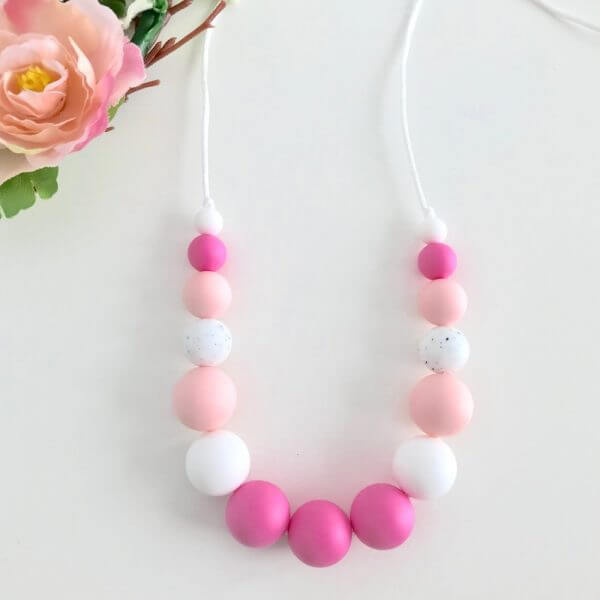 Silicone Necklace Trinity Pink