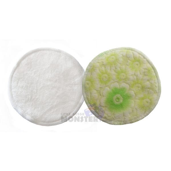 Bamboo Breast Pad Green Flowers
