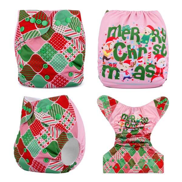 xmas pink wrapping cloth nappy