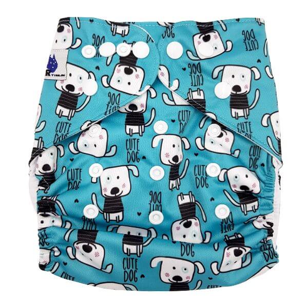 Blue Dogs Cloth Diaper Front
