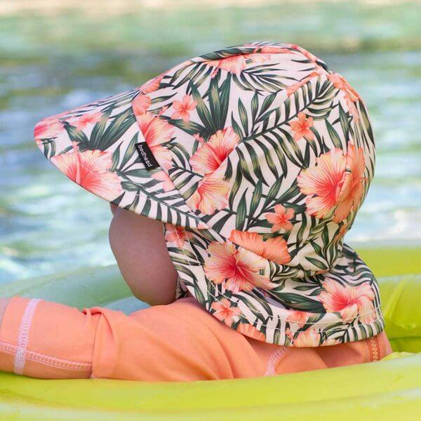 Girls Beach Legionnaire Hat Hibiscus Swim Baby Toddler