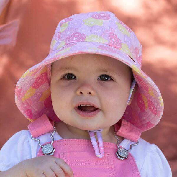Girls Toddler Bucket Hat RoseFront