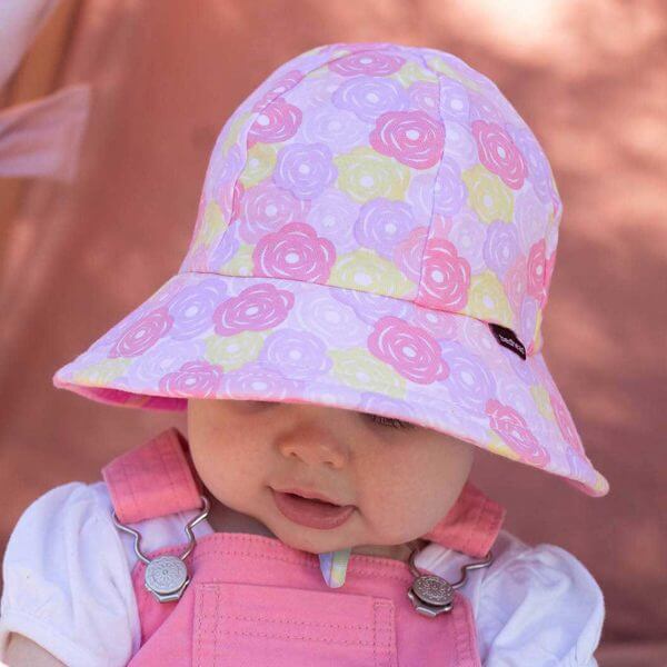 Girls Toddler Bucket Hat Rose Front