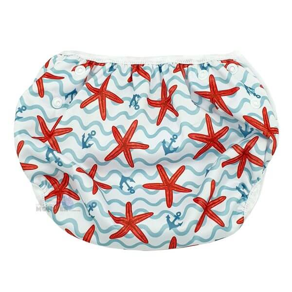 Red Starfish XL Toddler Swim Nappy Back
