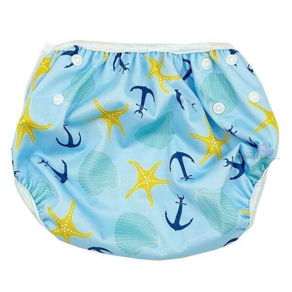 Yellow Starfish XL Toddler Swim Nappy Back