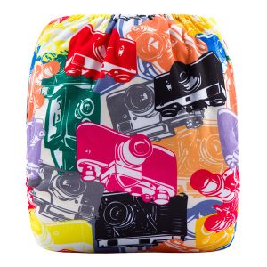 Colourful Cameras Modern Cloth Nappy back