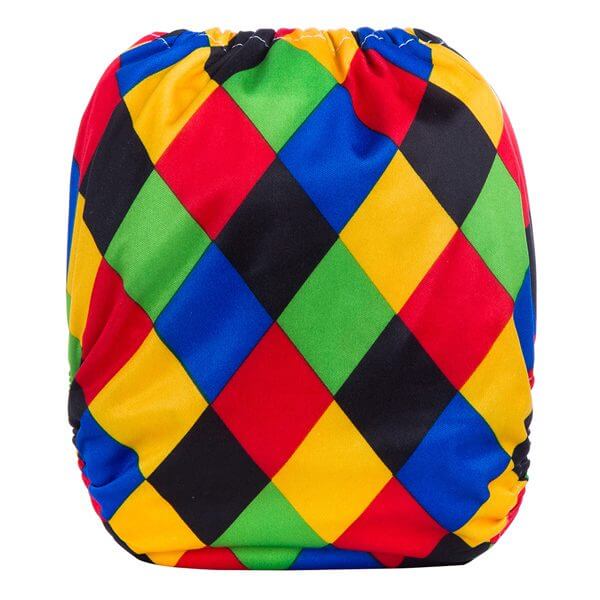 Rainbow Checkers Cloth Nappy Back