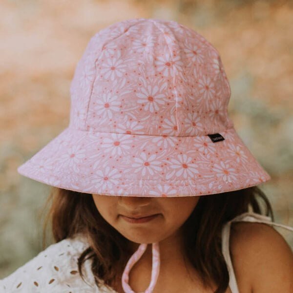 Daisy Kids Bucket Ponytale Hat Face Down