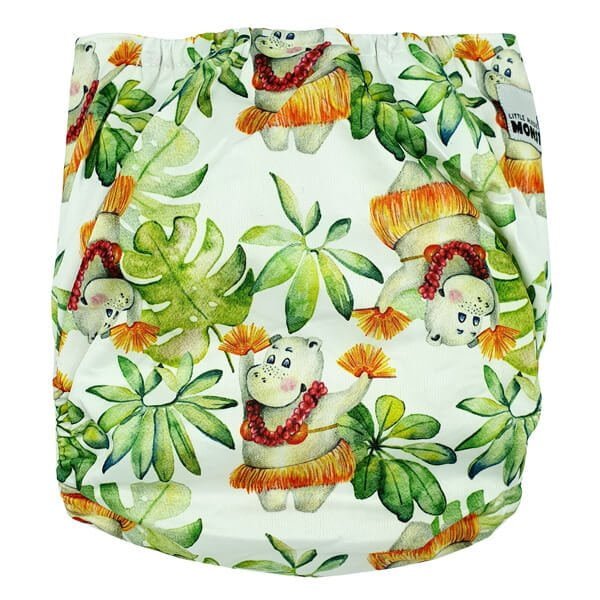 Dancing Hippo XL Toddler Cloth Nappy Front Back