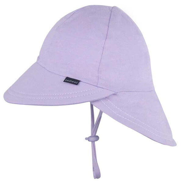 Lilac Baby Flap Hat Side