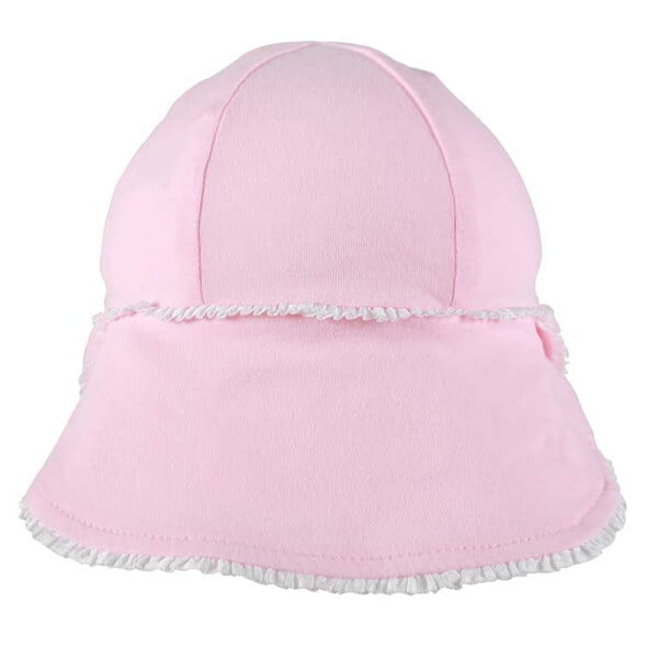 Newborn Flap Hat Pink Ruffle Back