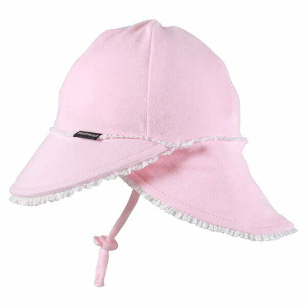 Newborn Flap Hat Pink Ruffle Side