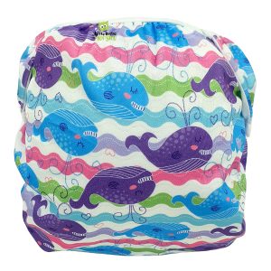 Toddler Large Swin Nappy Blue Whales Back