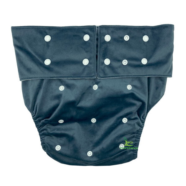 Adult Cloth Nappy Minky Grey Front