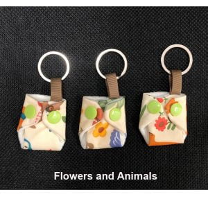 Flowers and Animals Keyring Front