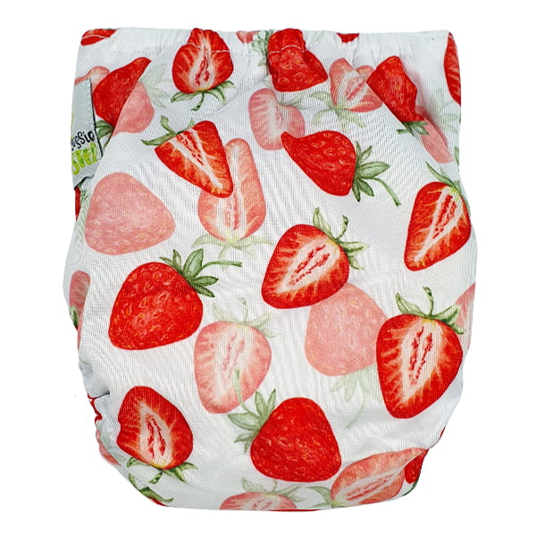 Prem Newborn Cloth Nappy Strawberries Back