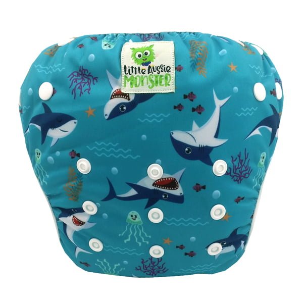 Sharks Toddler Swim Nappy Front