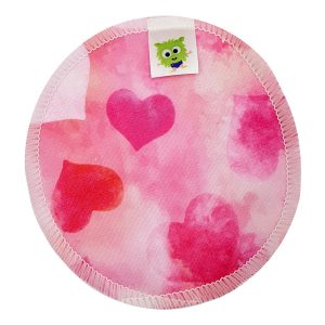 Pink Hearts Bamboo Breast Pads