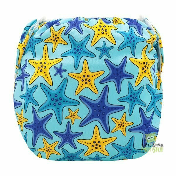 Toddler Swim nappy - Blue Starfish back